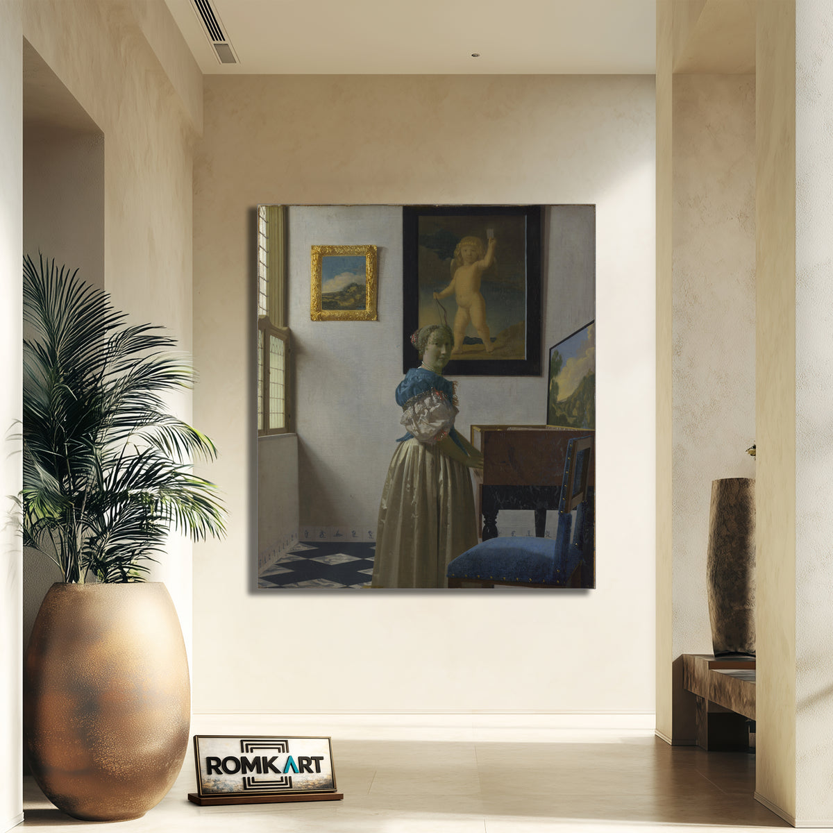Johannes Vermeer Lady Standing At A Virginal 1670-1672 – Reproduction