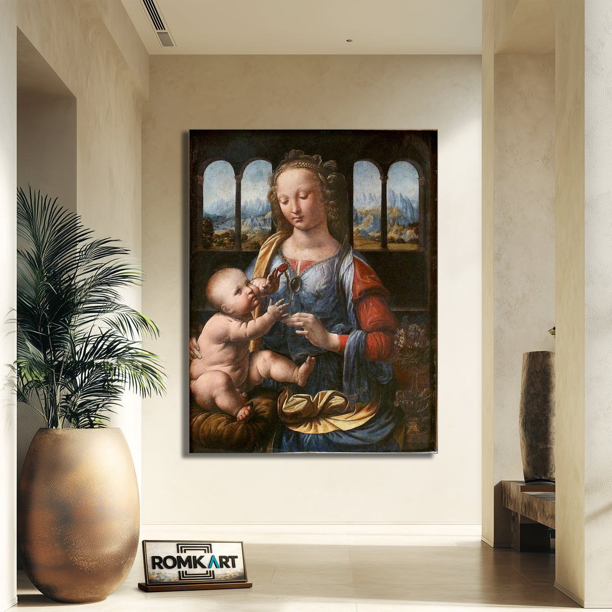 Leonardo Da Vinci Madonna Of The Carnation Alte Pinakothek – Reproduction