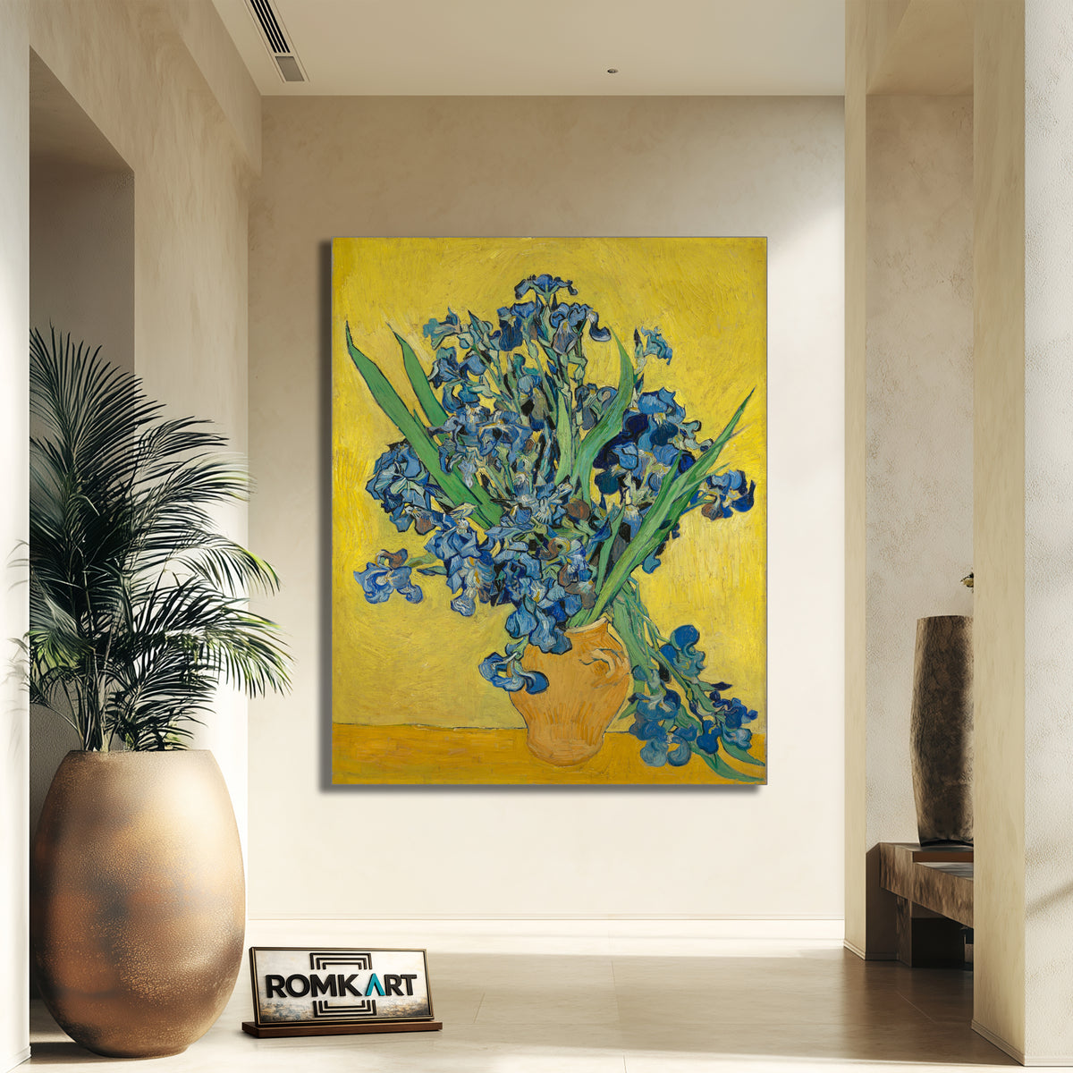 Vincent Van Gogh Vase With Irises Against A Yellow Background 1890 – Reproduction