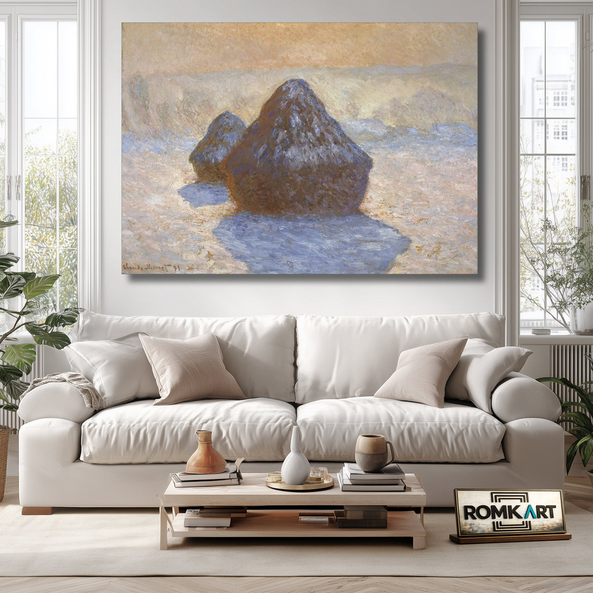 Claude Monet Haystacks Snow Effect 1891 – Reproduction