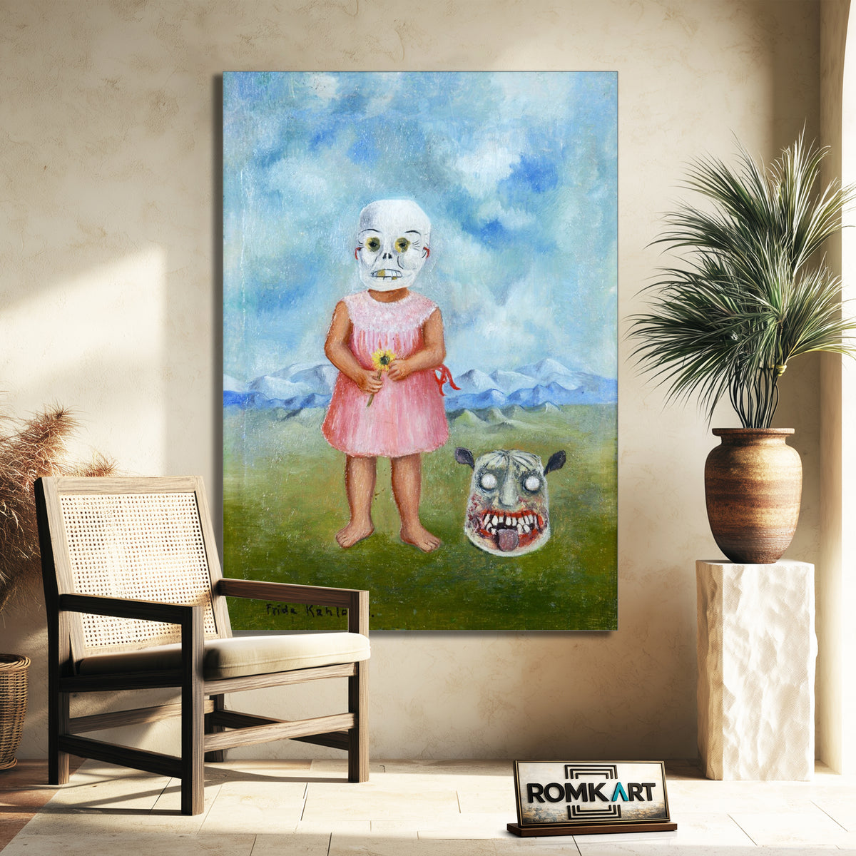 Frida Kahlo Girl With Death Mask 1938 – Reproduction