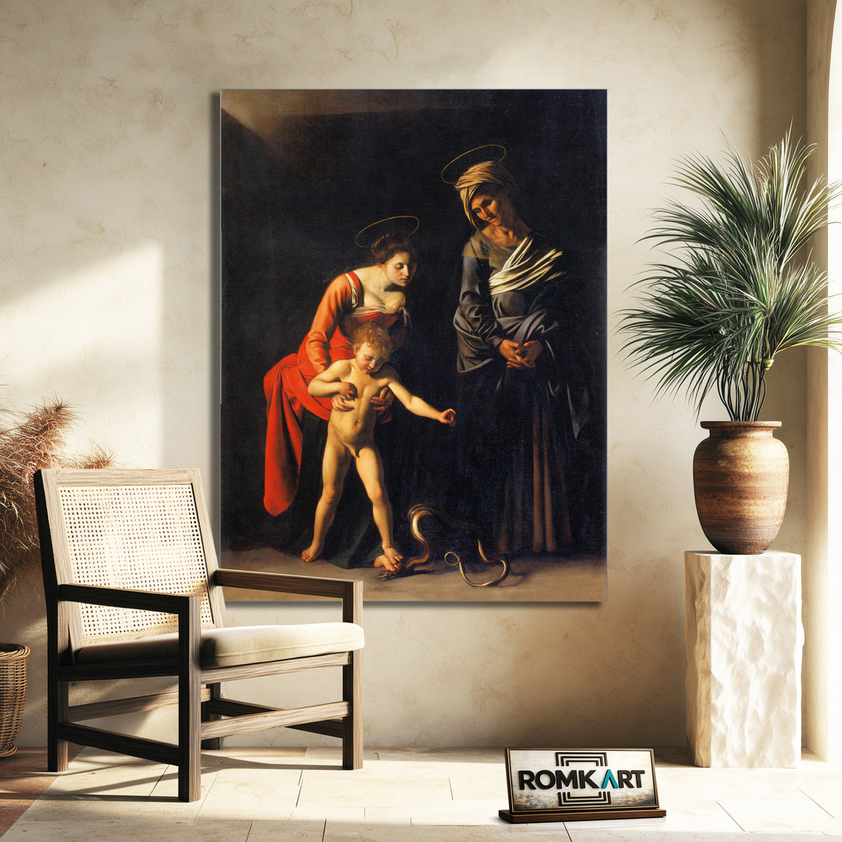 Caravaggio Madonna And Child With St Anne 1605-1606 – Reproduction