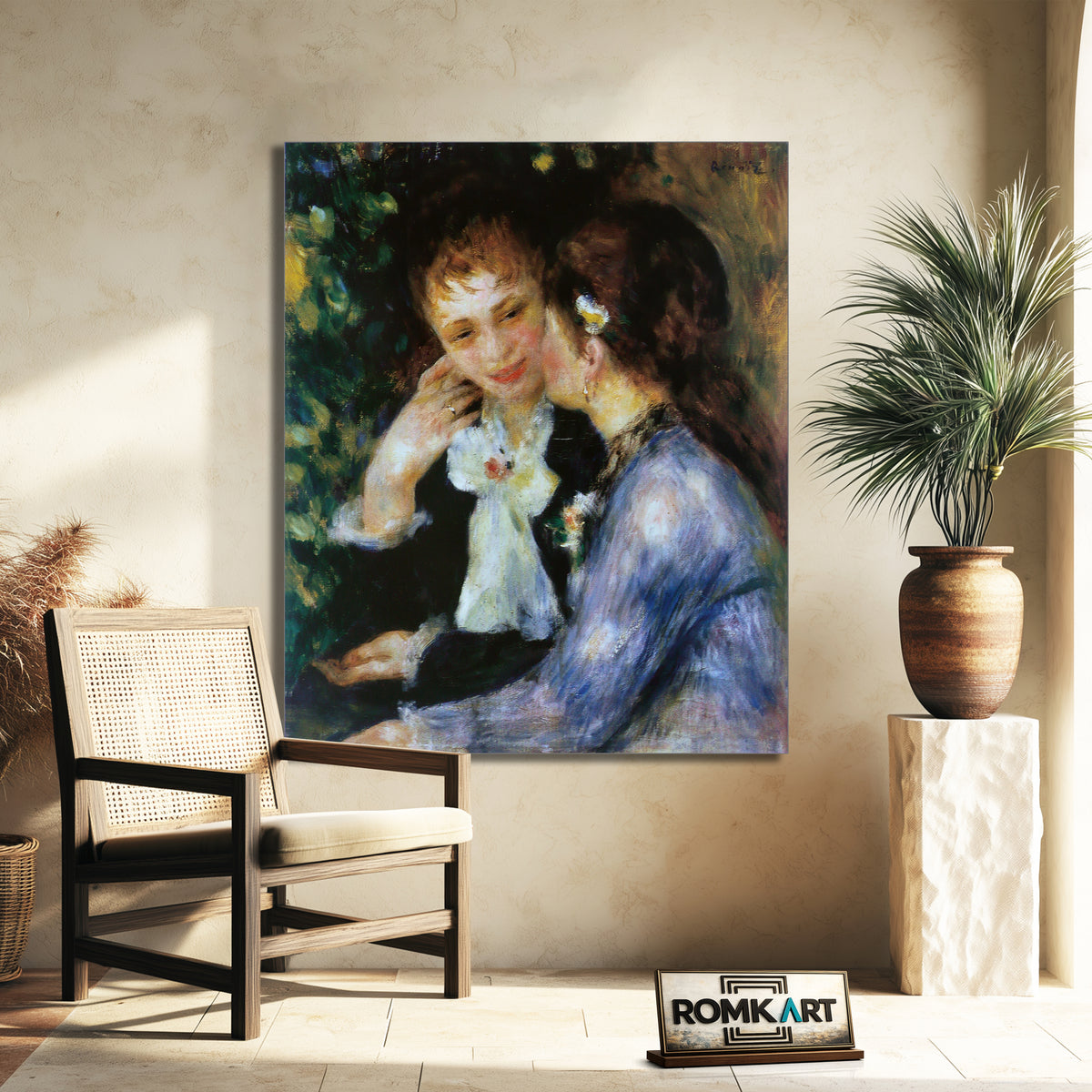 Pierre-auguste Renoir Young Women Talking Confidences – Reproduction