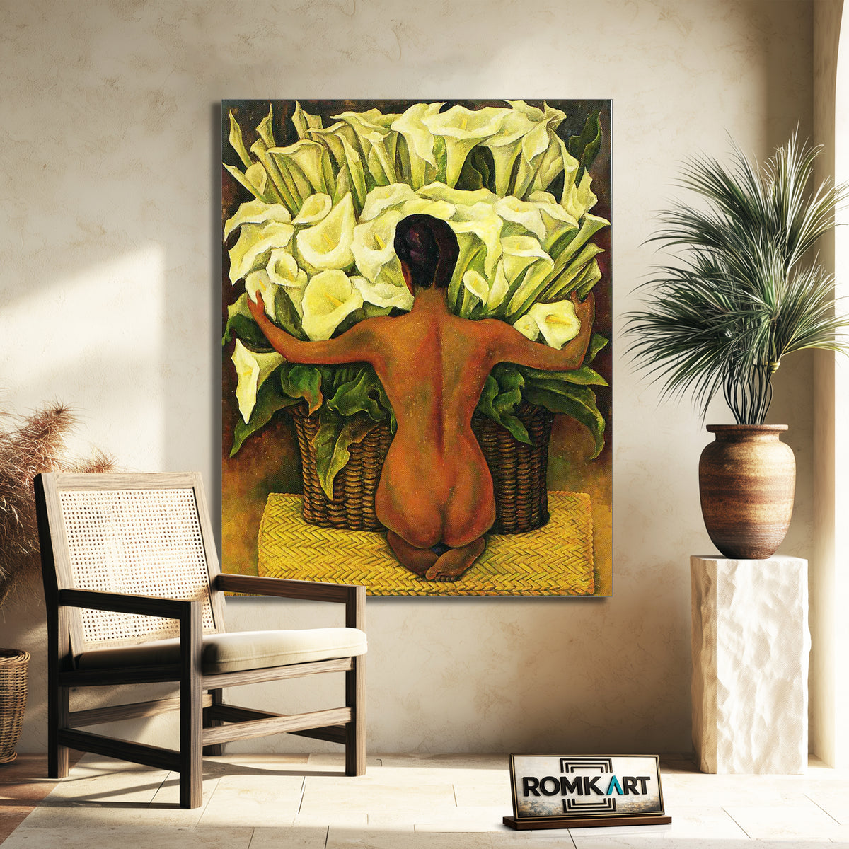 Diego Rivera Nude With Calla Lilies 1944 – Reproduction