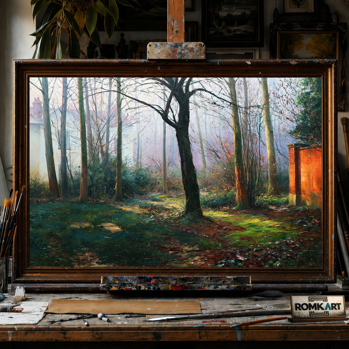 Abandoned Garden - Hand-Painted Oil Painting - View 1