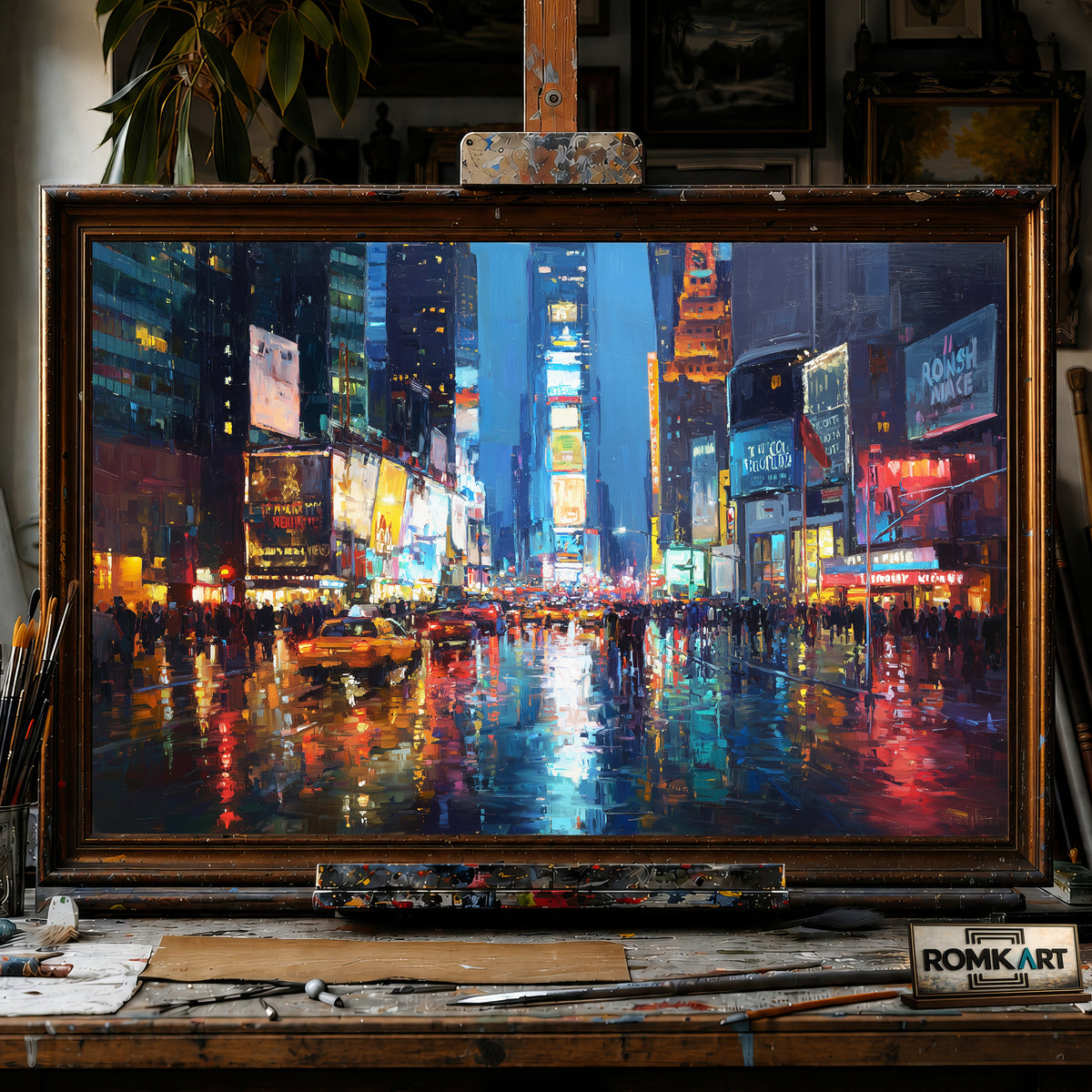 New York Times Square hand-painted oil painting on canvas