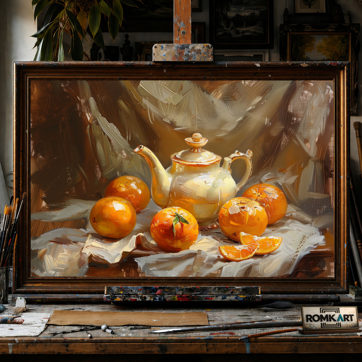 Orange Still Life Oil Painting