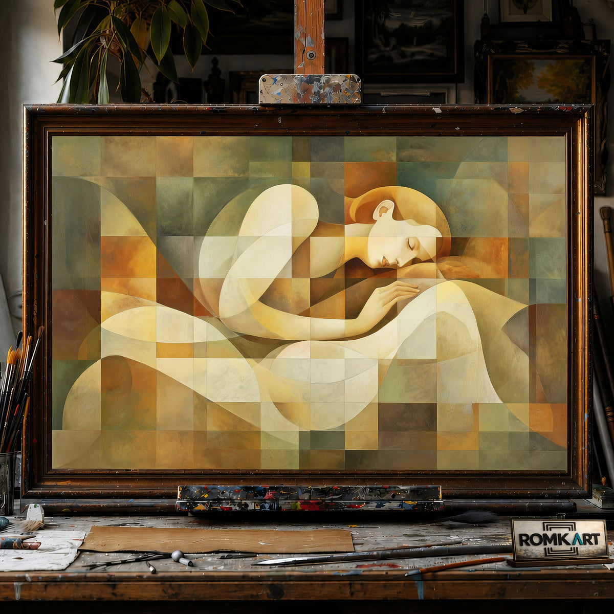 Reclining Figure - Hand-Painted Oil Painting - View 1