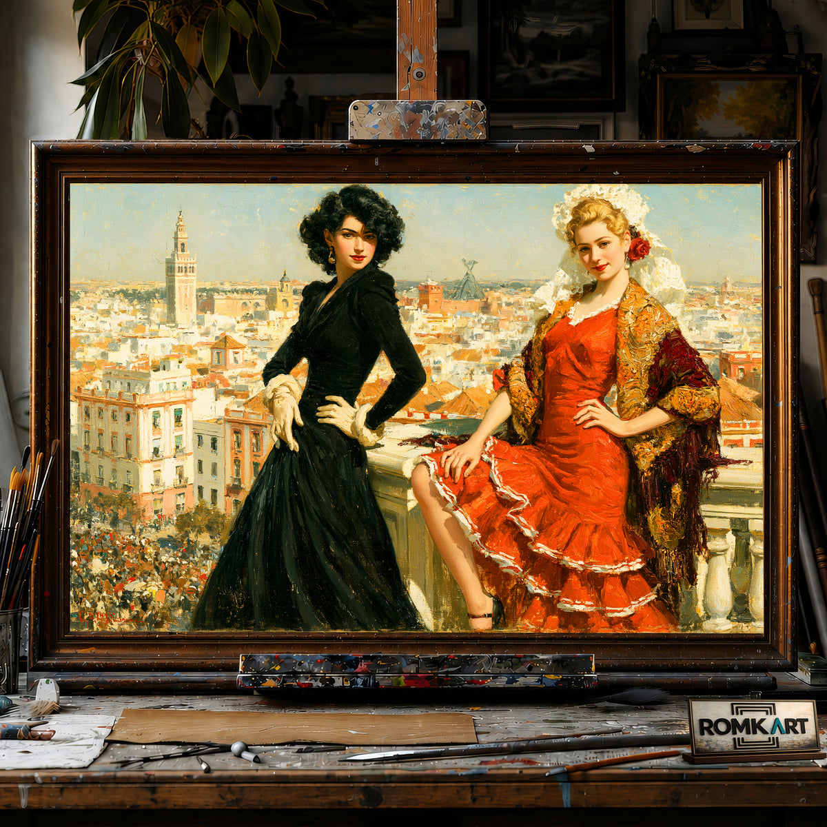 Seville April Fair hand-painted oil painting on canvas