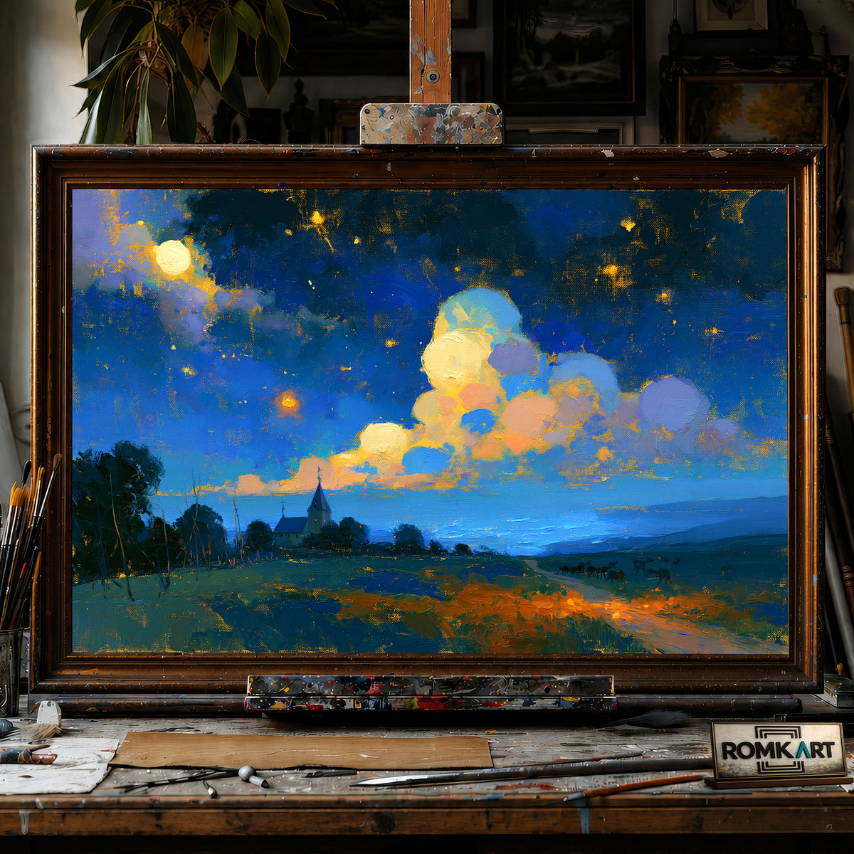 The New Starry Night hand-painted oil painting on canvas