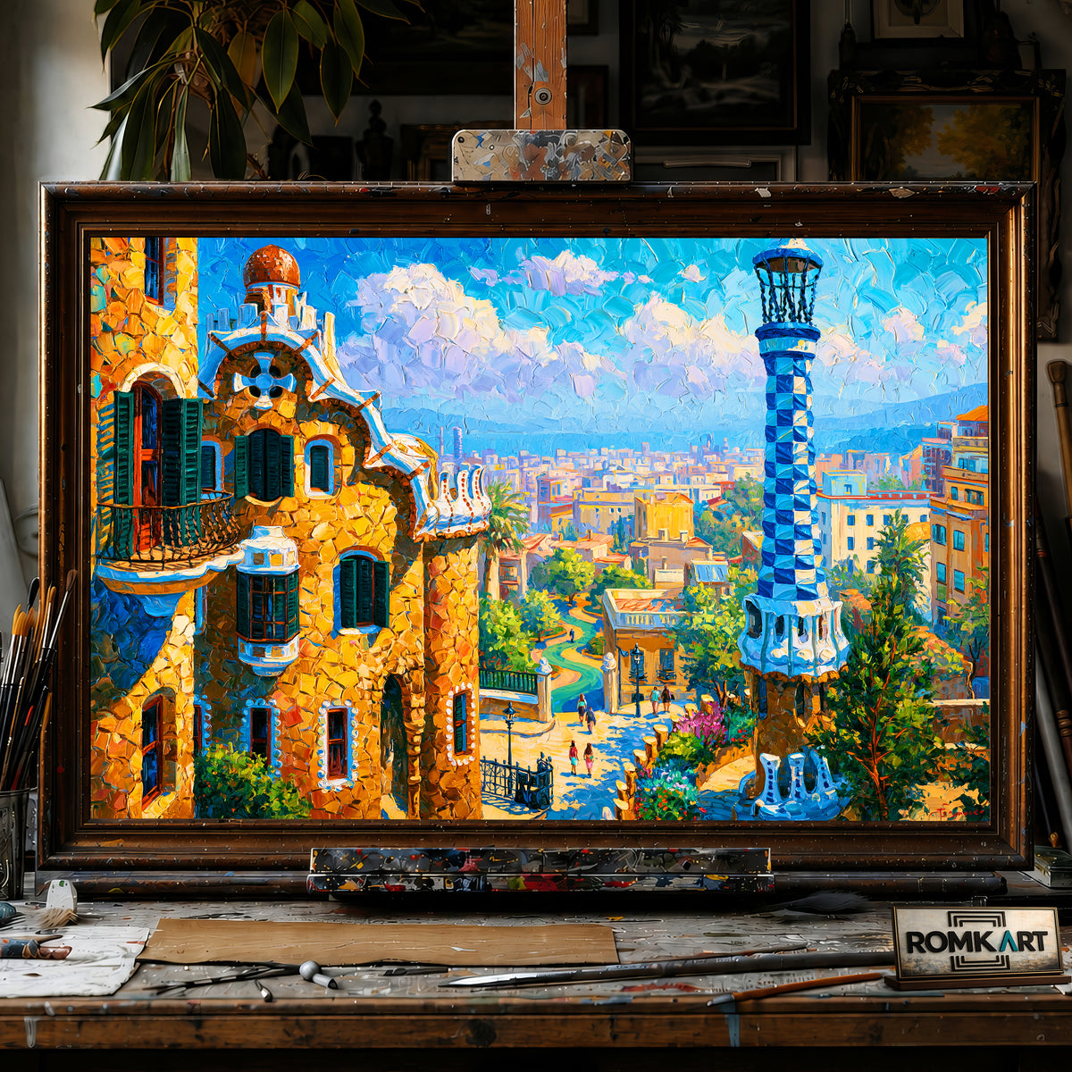 The Park Güell hand-painted oil painting on canvas
