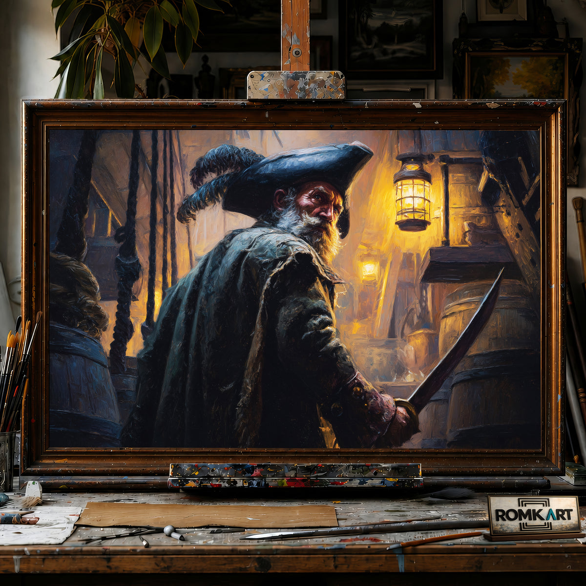 The Pirate Captain hand-painted oil painting on canvas