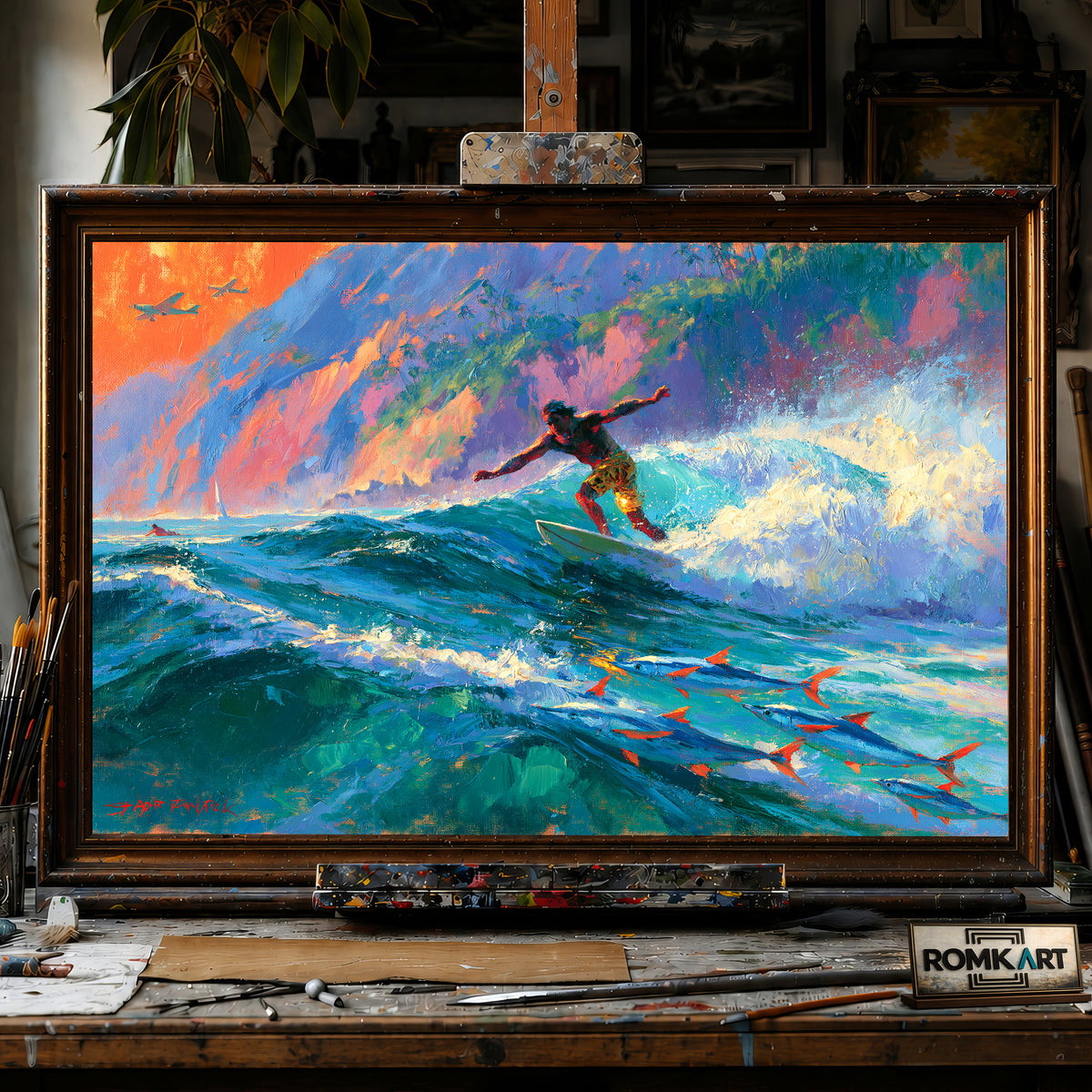 Tropical Hawaiian Beach Seascape Oil Painting