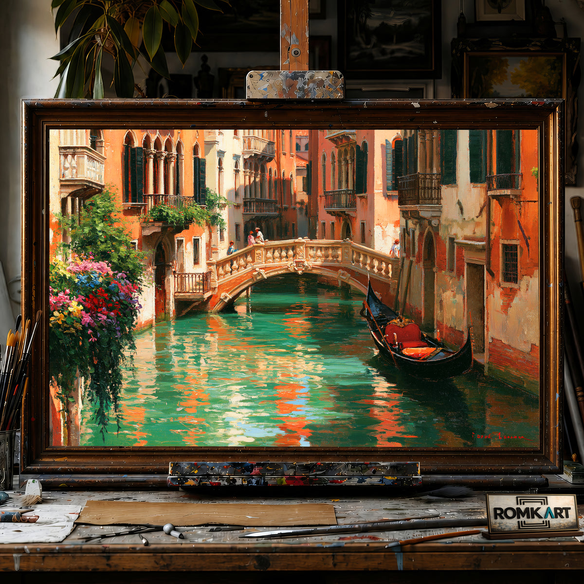 Venetian Canal Art hand-painted oil painting on canvas