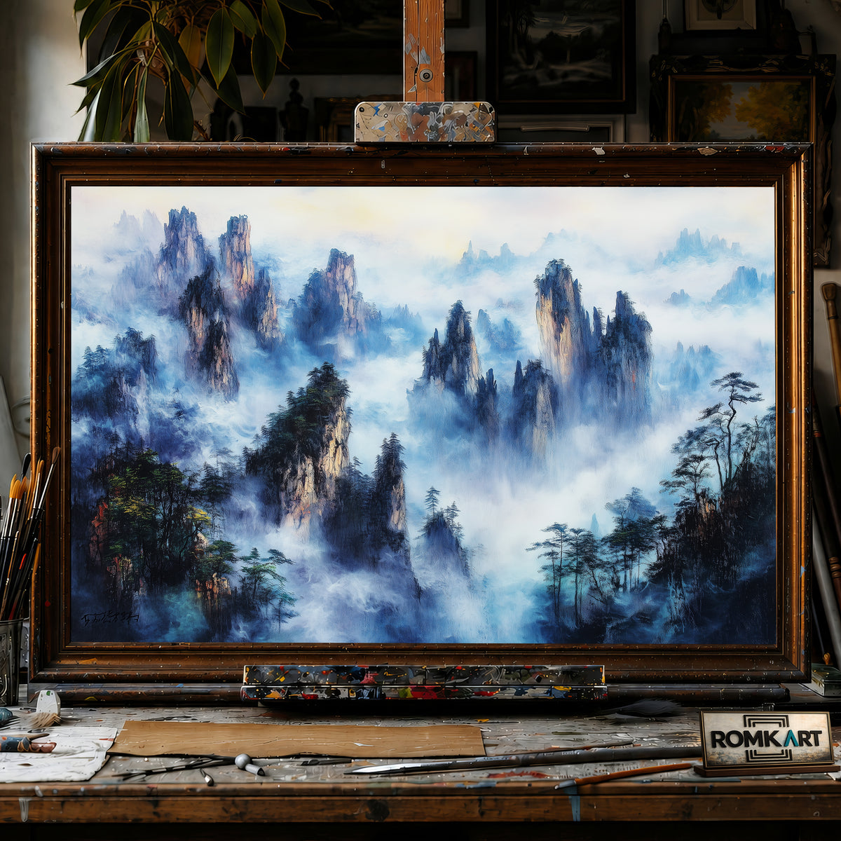 Zhangjiajie Mountains hand-painted oil painting on canvas