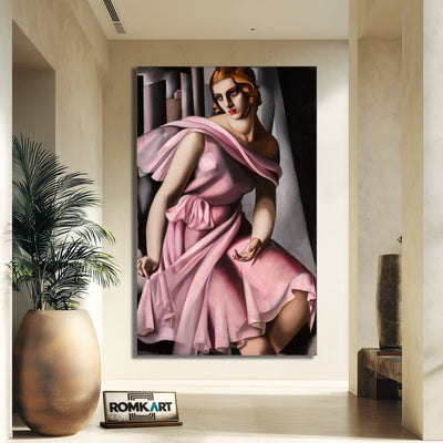Tamara De Lempicka Portrait De Romana De La Salle Pink Lady – Reproduction