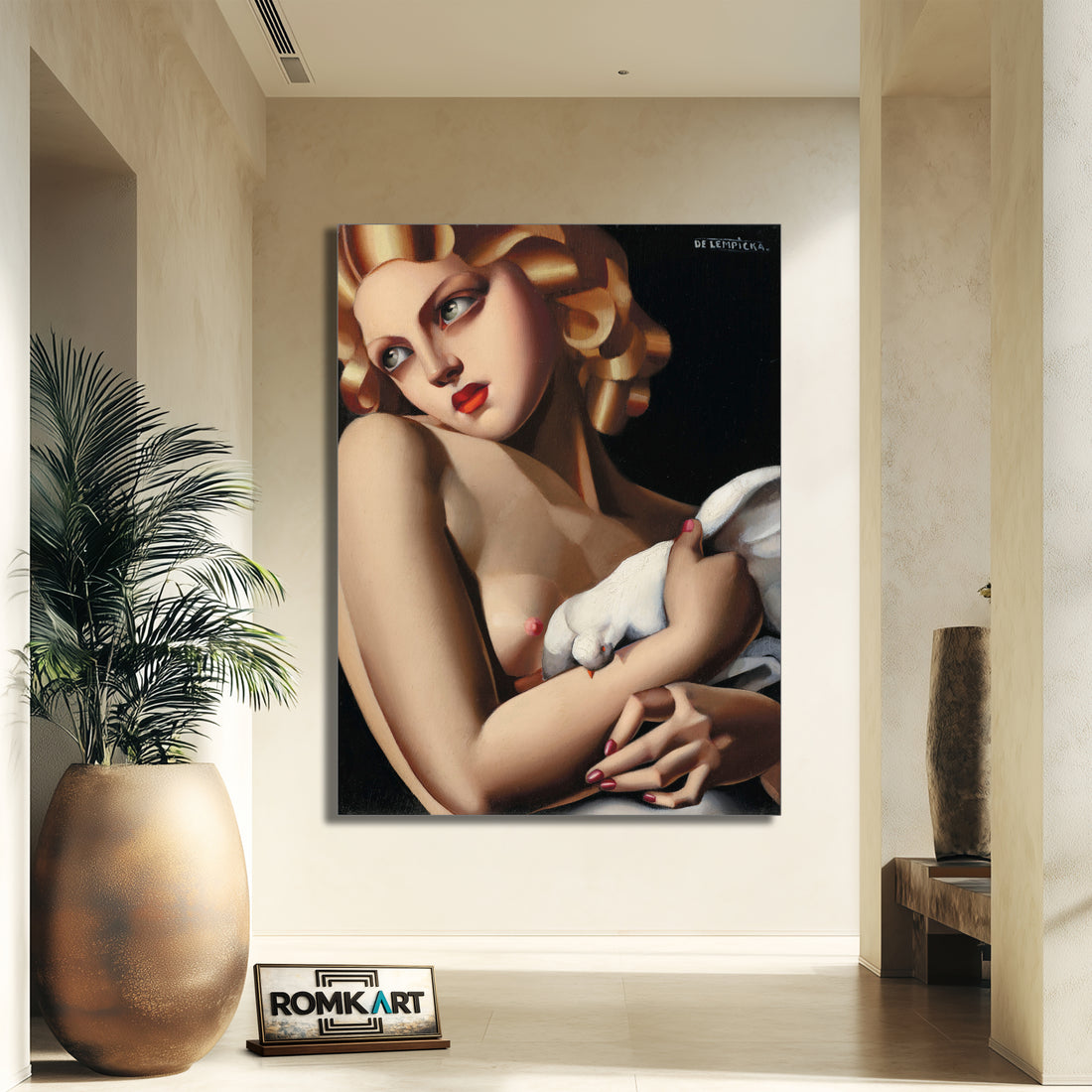 Tamara De Lempicka Woman With Dove – Reproduction