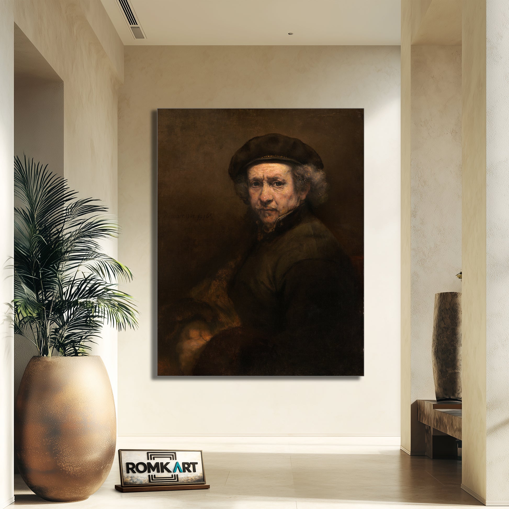 Rembrandt Self-portrait With Beret And Turned-up Collar 1659 – Reproduction