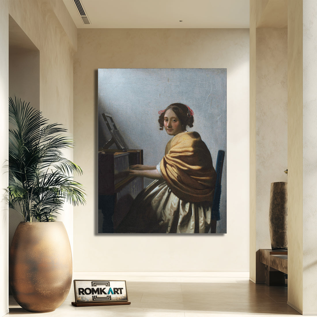 Johannes Vermeer A Young Woman Seated At The Virginals 1670-1672 – Reproduction