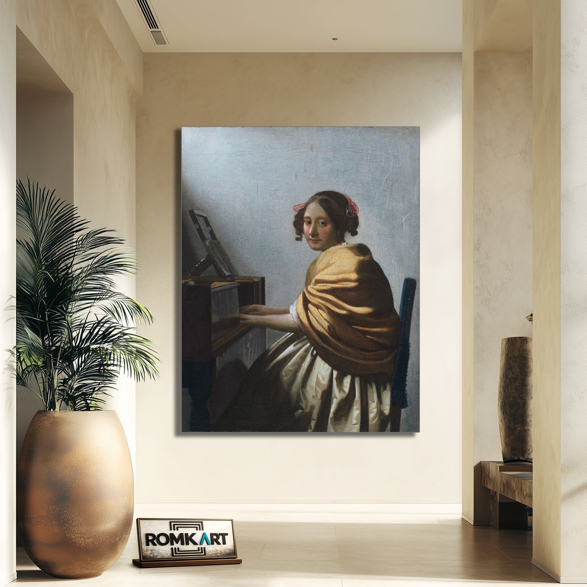 Johannes Vermeer A Young Woman Seated At The Virginals 1670-1672 – Reproduction