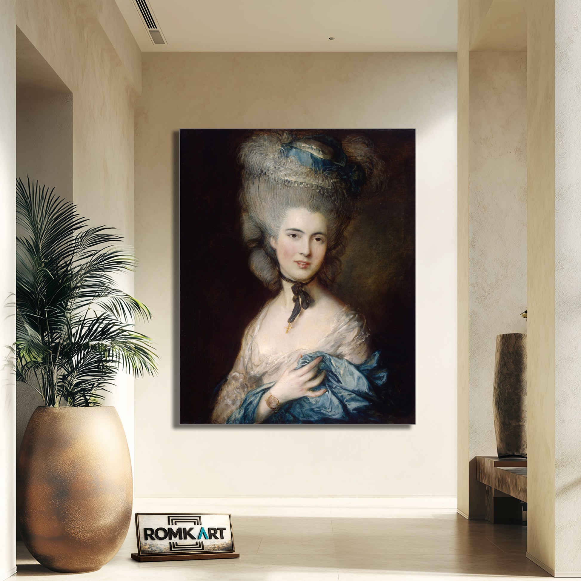 Thomas Gainsborough Portrait Of A Lady In Blue 1770 – Reproduction