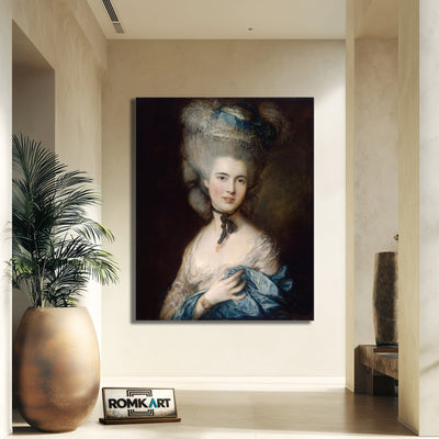 Thomas Gainsborough Portrait Of A Lady In Blue 1770 – Reproduction