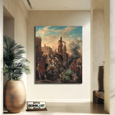 Eugene Delacroix Clorinda Rescues Olindo And Sophronia 1856 – Reproduction