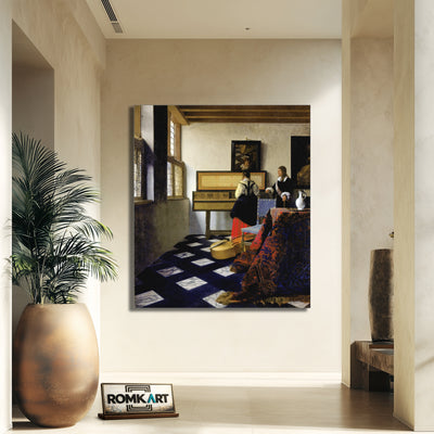 Johannes Vermeer A Lady At The Virginals With A Gentleman 1662-1665 – Reproduction