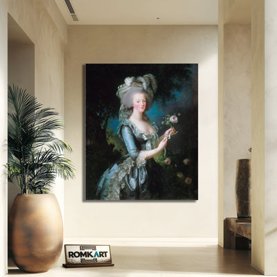 Elisabeth Vigee Le Brun Marie Antoinette With A Rose 1783 – Reproduction