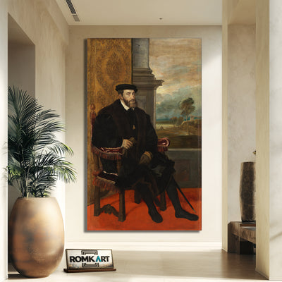 Titian Portrait Of Charles V 1548 Alte Pinakothek – Reproduction