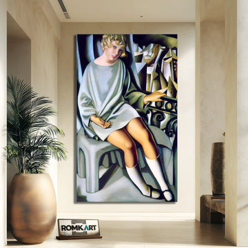Tamara De Lempicka Kizette On The Balcony 1927 – Reproduction