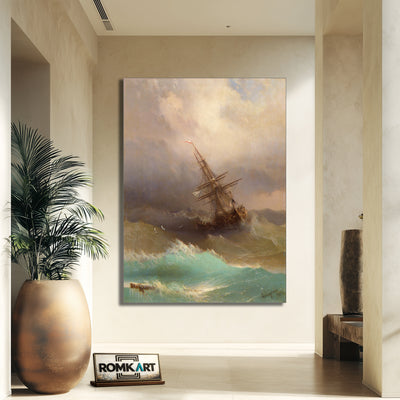 Ivan Aivazovsky Ship In The Stormy Sea 1887 – Reproduction