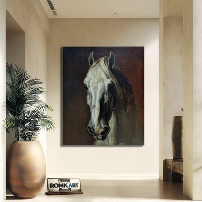 Theodore Gericault Head Of A White Horse 1815 – Reproduction