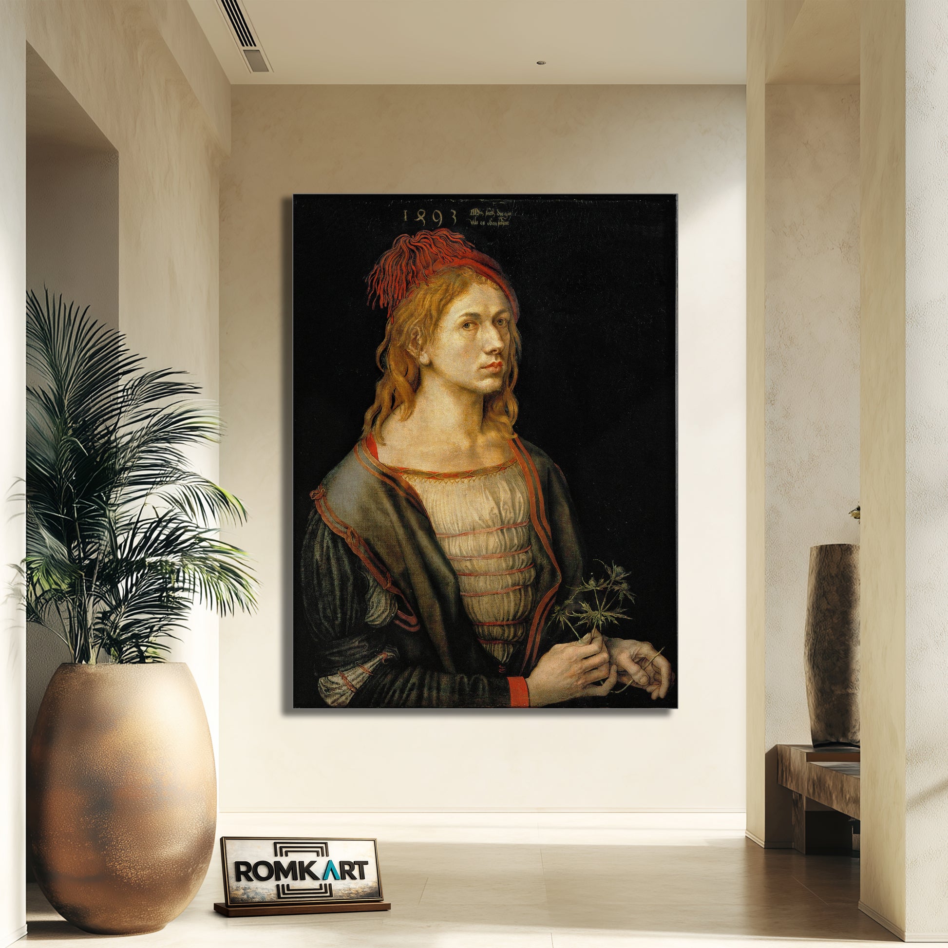 Albrecht Durer Portrait Of The Artist Holding A Thistle 1493 – Reproduction
