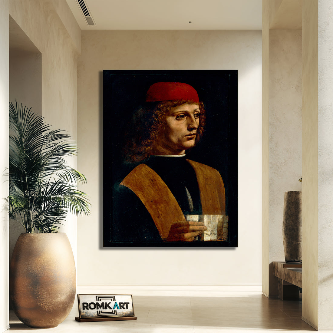 Leonardo Da Vinci Portrait Of A Musician 1485 – Reproduction