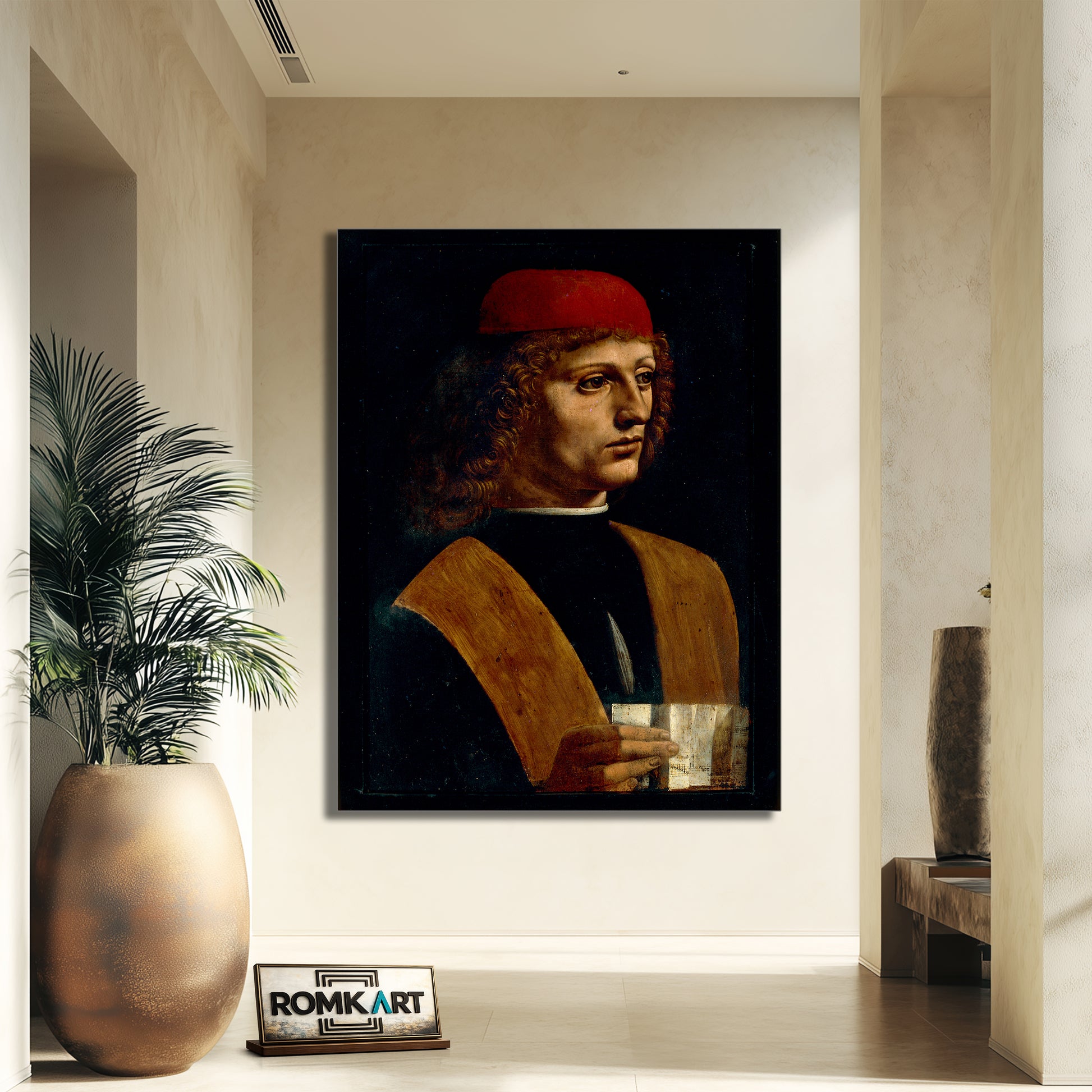 Leonardo Da Vinci Portrait Of A Musician 1485 – Reproduction