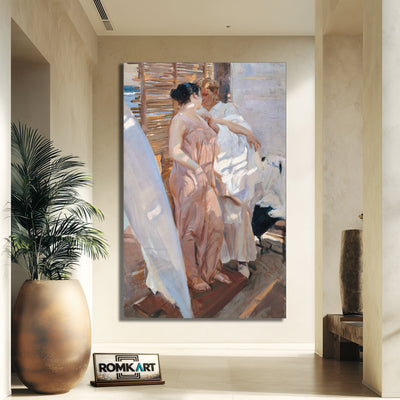 Joaquin Sorolla The Pink Robe After The Bath 1916 – Reproduction