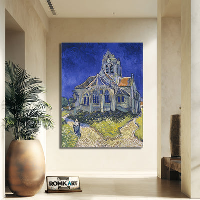 Vincent Van Gogh The Church At Auvers 1890 – Reproduction