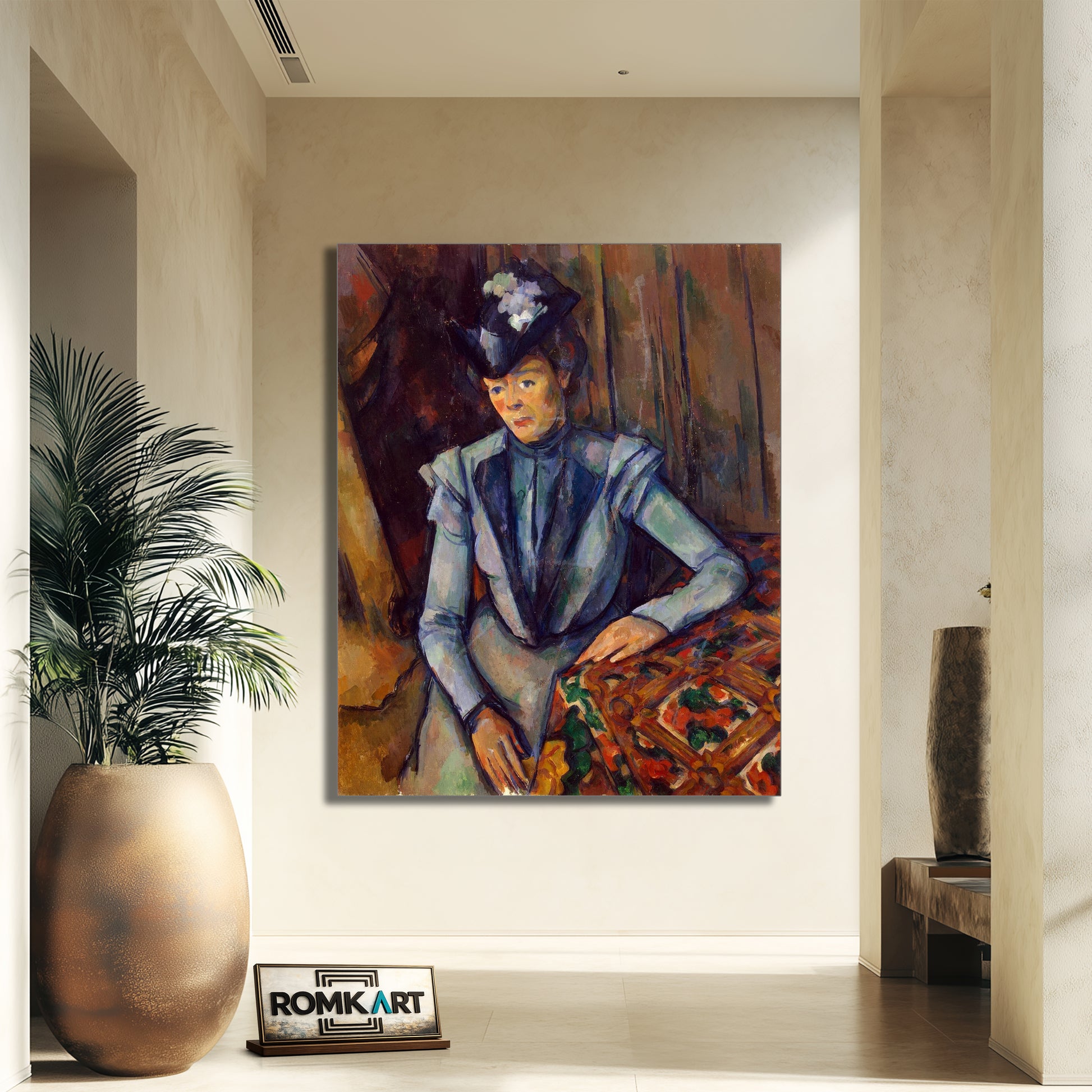 Paul Cezanne Lady In Blue 1900-1904 – Reproduction