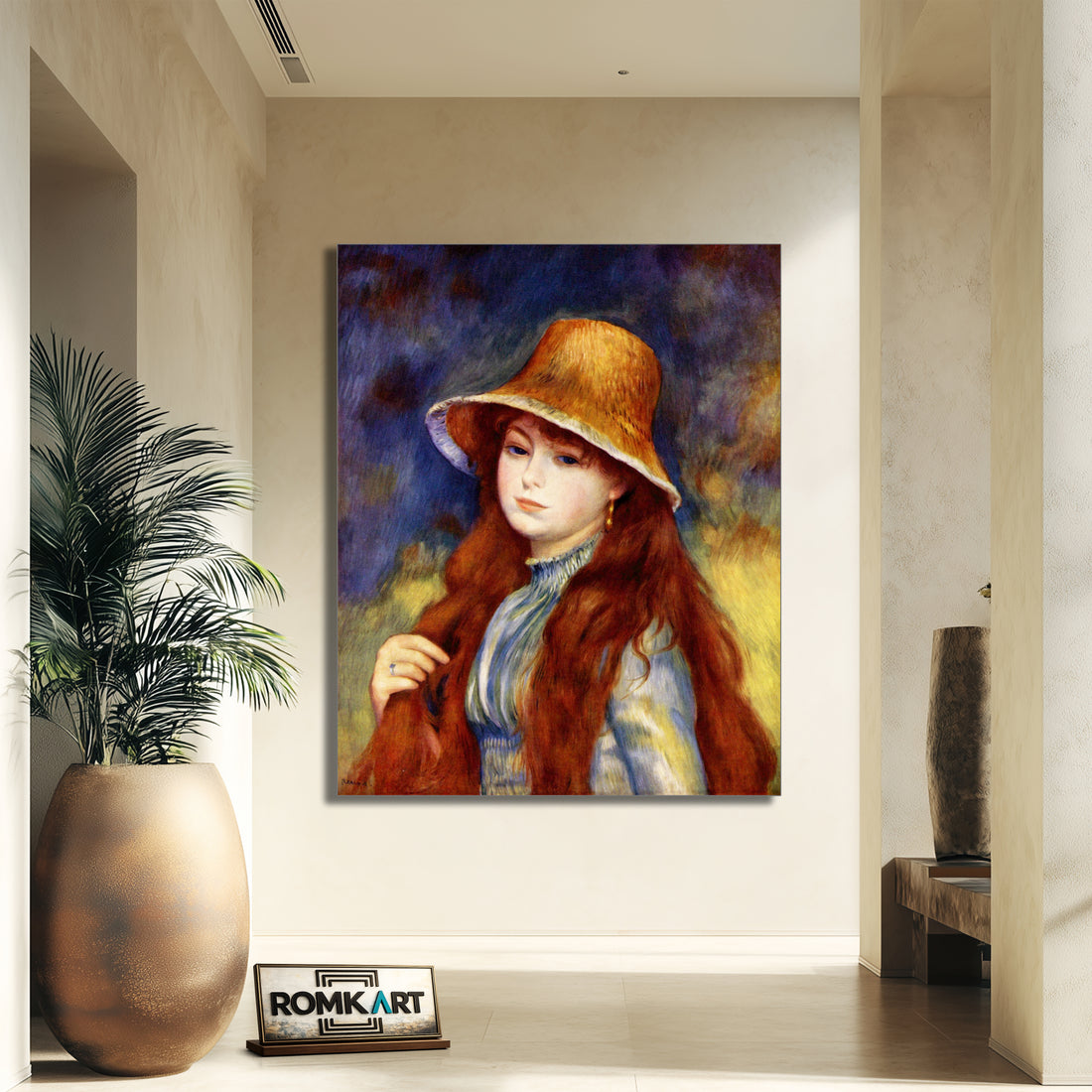 Pierre-auguste Renoir Young Girl In A Straw Hat C1884 – Reproduction
