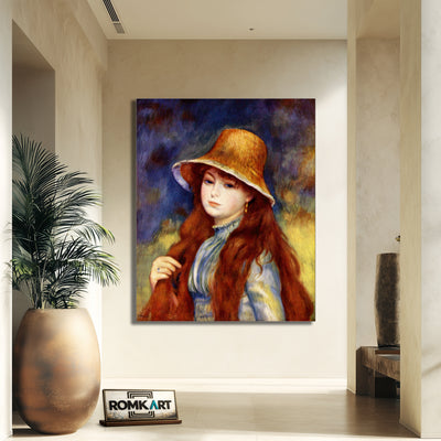 Pierre-auguste Renoir Young Girl In A Straw Hat C1884 – Reproduction
