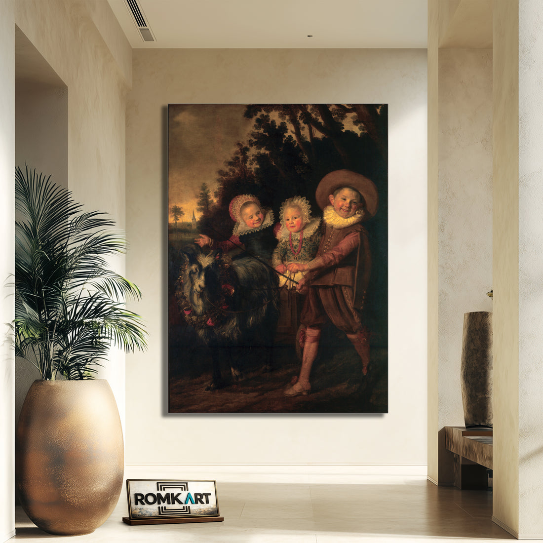 Frans Hals Three Children With A Goat-cart – Reproduction
