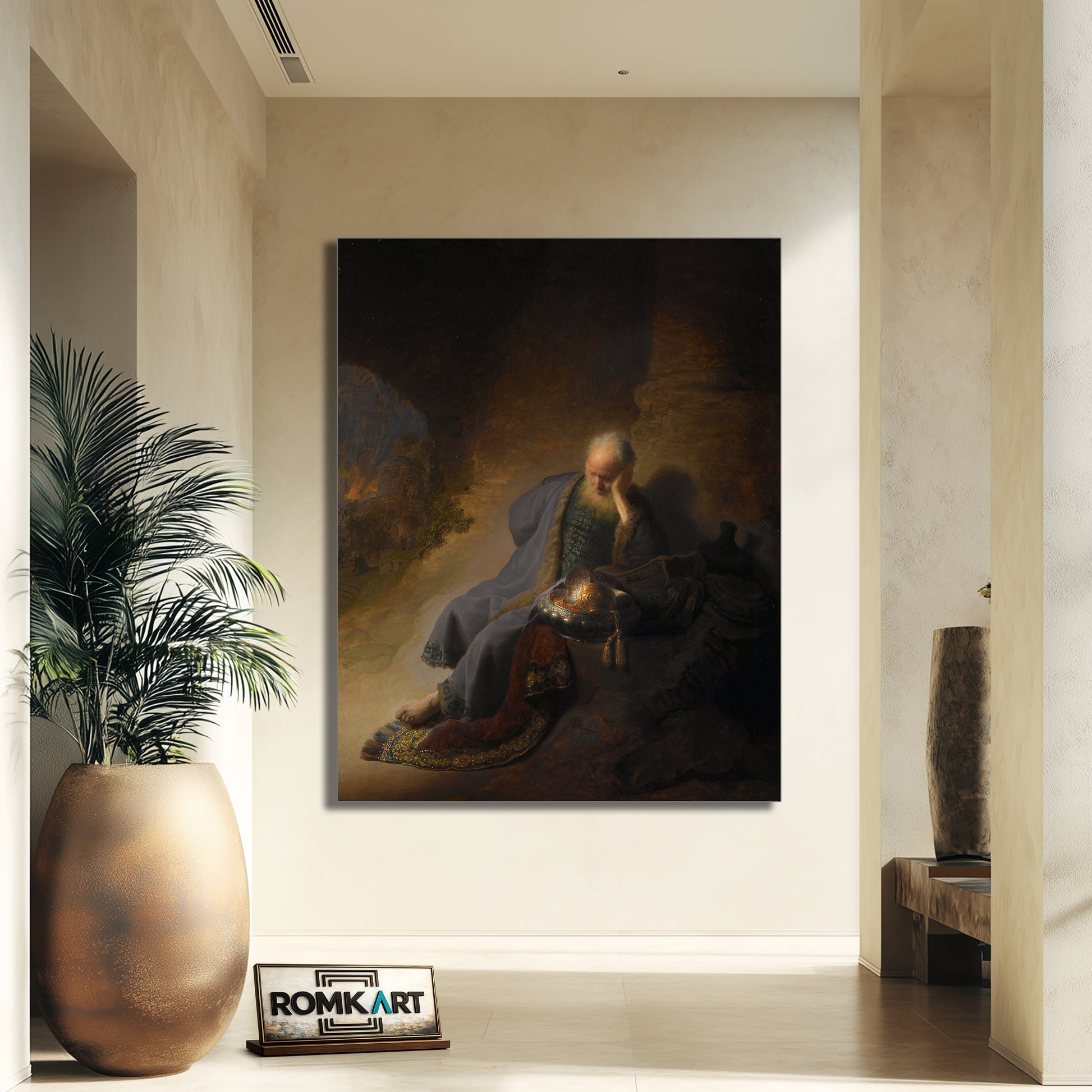Rembrandt Jeremiah Lamenting The Destruction Of Jerusalem 1630 – Reproduction