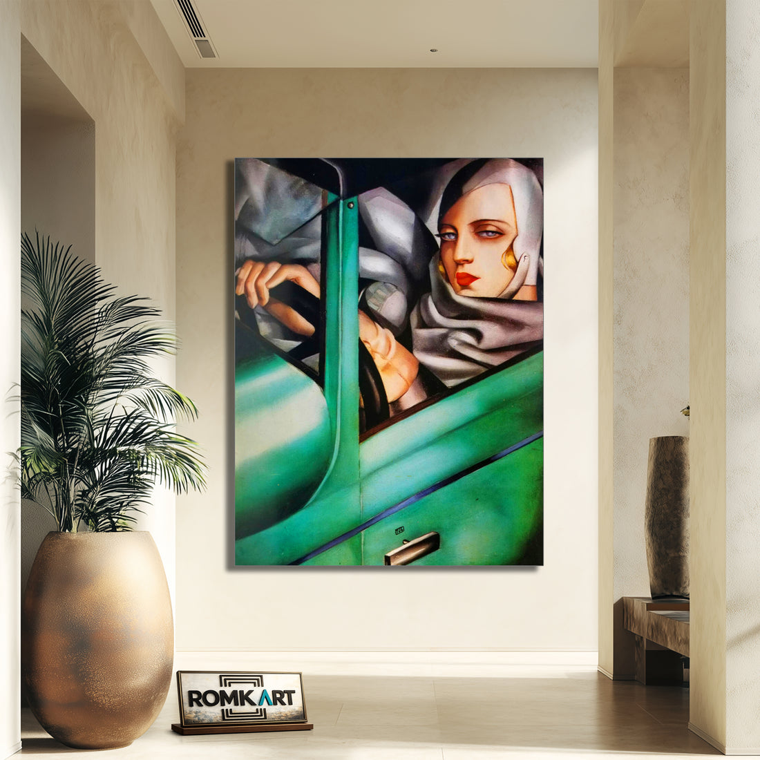 Tamara De Lempicka In A Green Bugatti 1929 – Reproduction