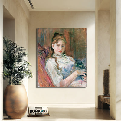 Berthe Morisot A Young Girl With Cat 1892 – Reproduction