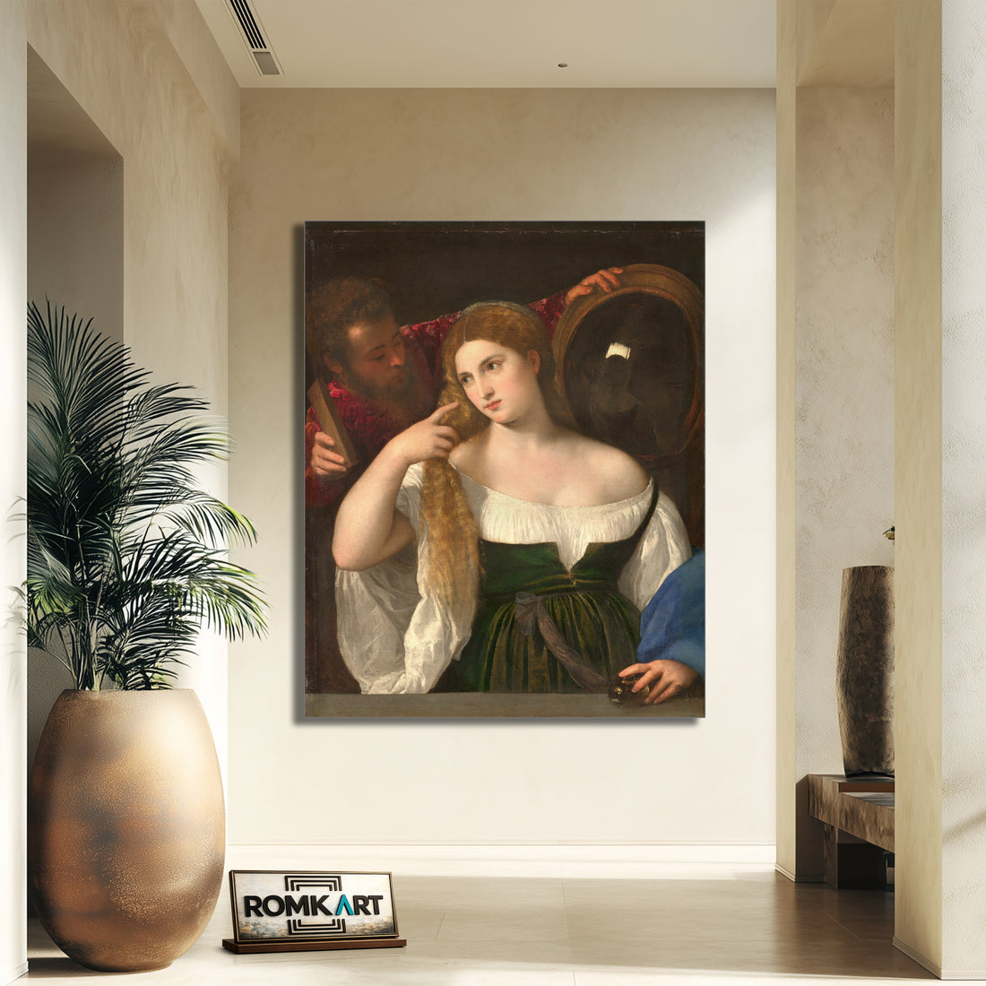 Titian The Woman In The Mirror 1515 – Reproduction