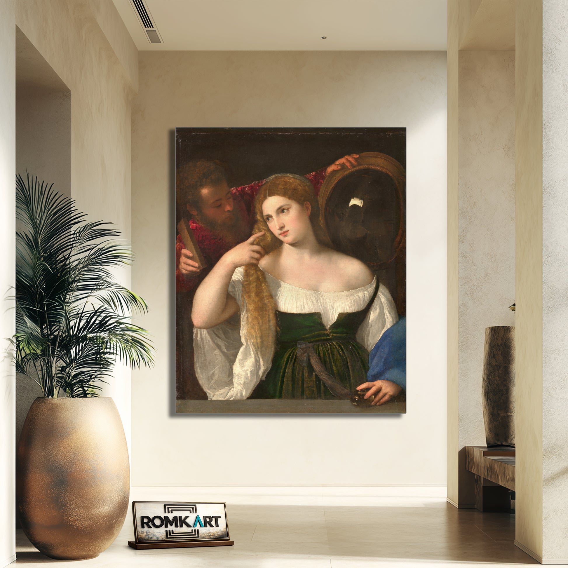 Titian The Woman In The Mirror 1515 – Reproduction