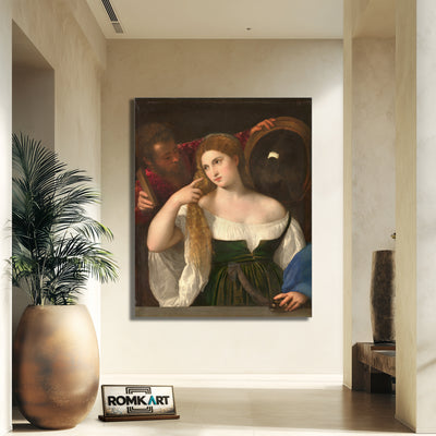 Titian The Woman In The Mirror 1515 – Reproduction