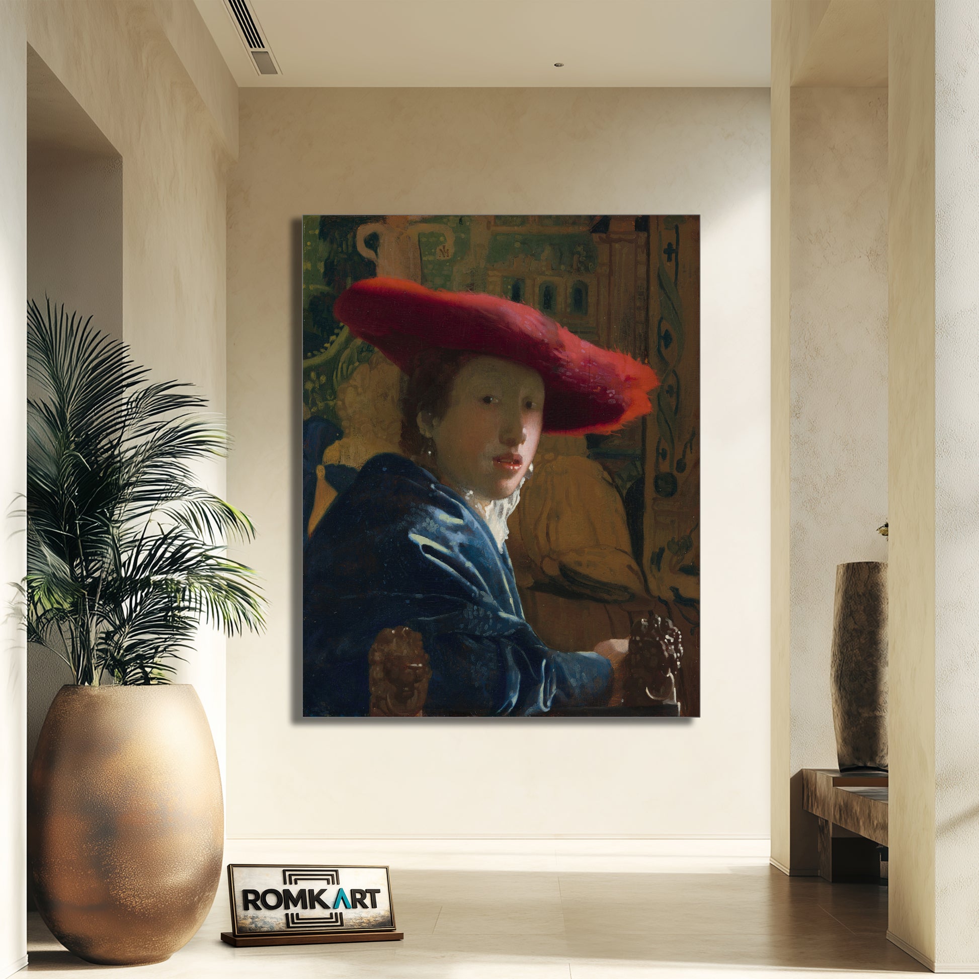 Johannes Vermeer Girl With A Red Hat 1665-1667 – Reproduction