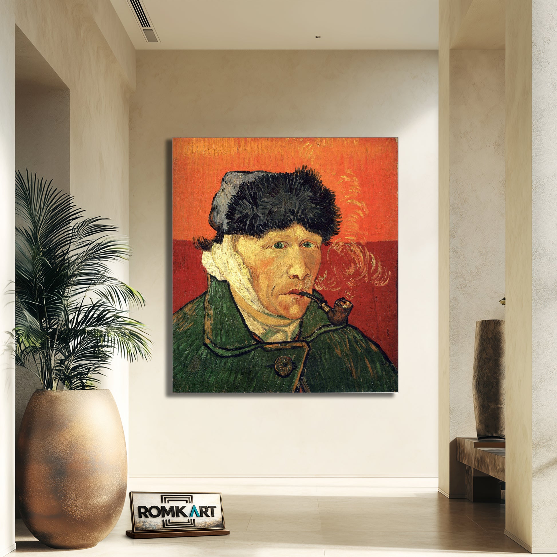 Vincent Van Gogh Self-portrait With Bandaged Ear And Pipe 1889 – Reproduction